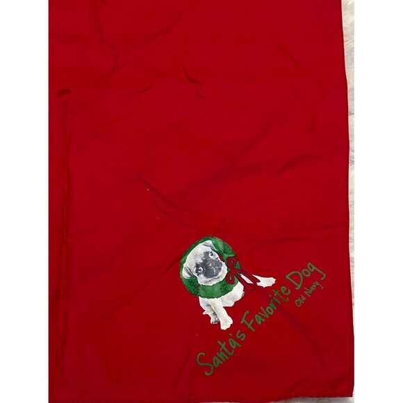 Old Navy Christmas Holiday Santa's Favorite Dog PUG Dog Red Bandana ONE SIZE - Picture 3 of 11